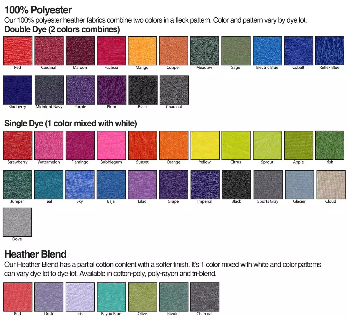 Fabric Colors Pantone Heathered